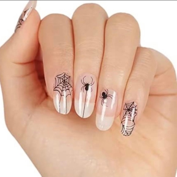 Color Street Web of Lies Clear Overlay Spiders Webs Real Nail Polish Strips - Picture 6 of 10
